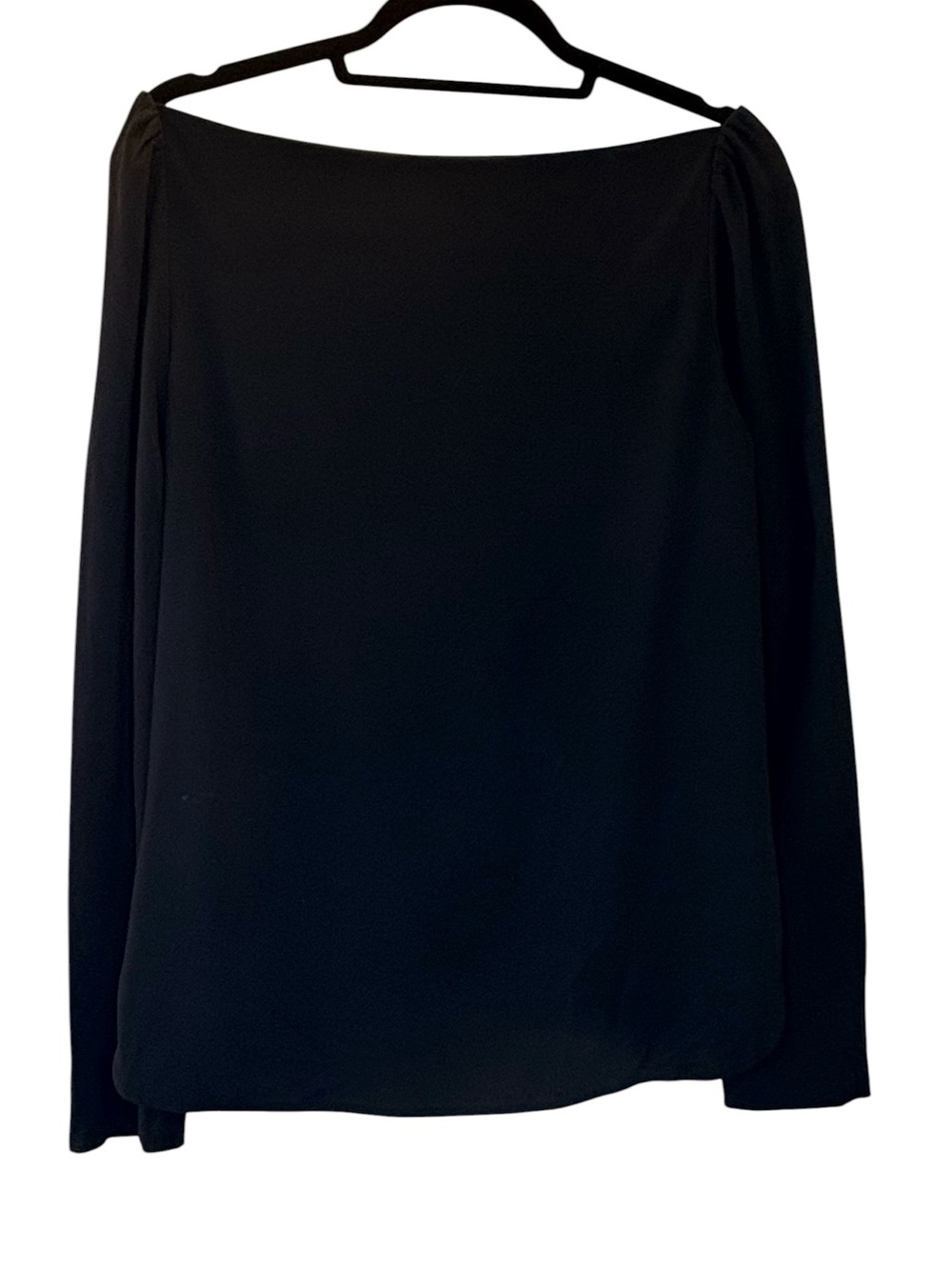 Club Monaco Black Square Neck Long Sleeve Blouse